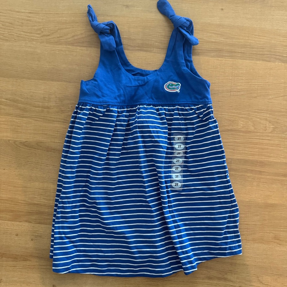 Florida Gators Toddler Girls Royal Blue Striped Tie Dress 2T NEW Two Feet Ahead